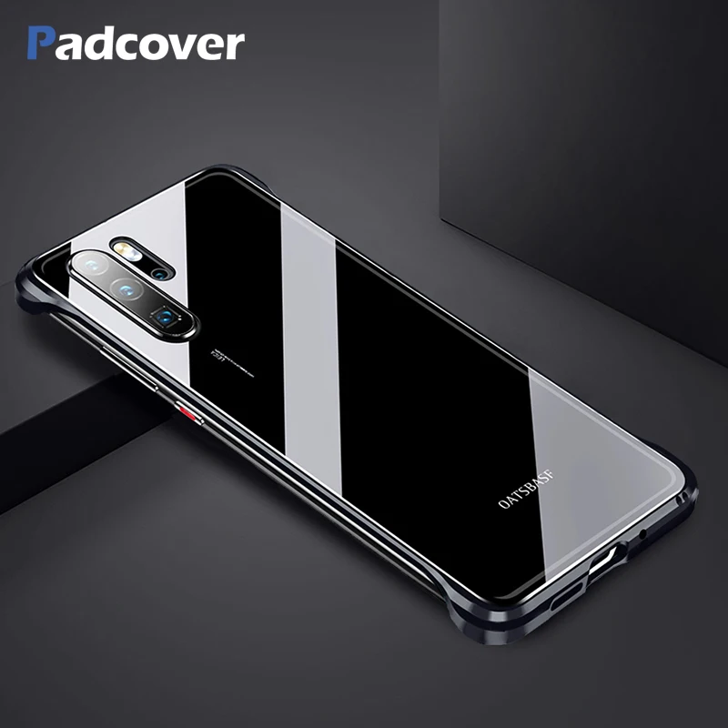 Металлический Чехол Padcover из закаленного стекла для телефона Huawei P30 Pro прозрачная