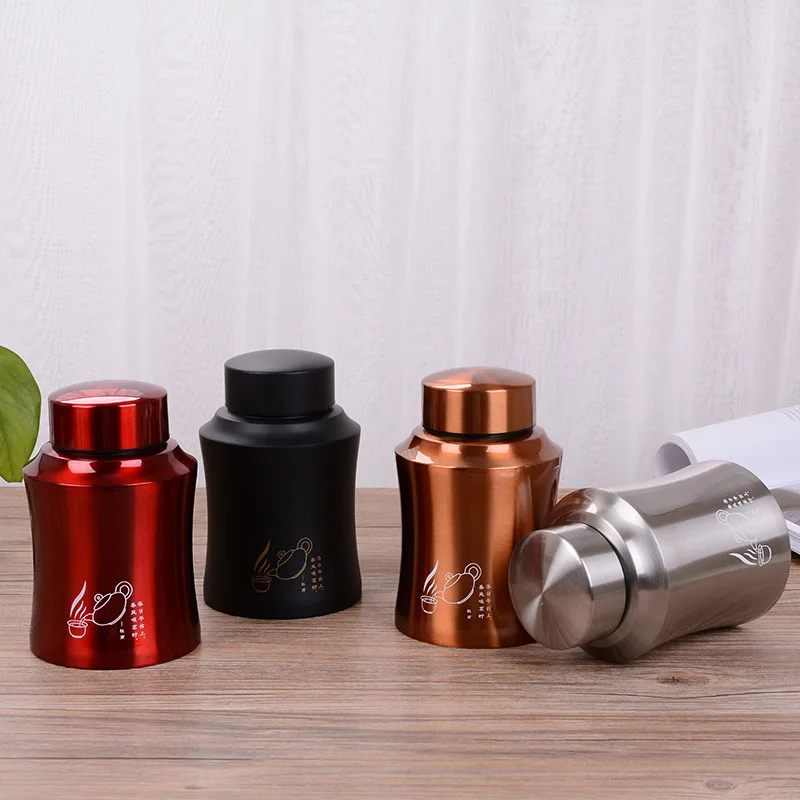 

New Style Hot Sales Stainless Steel Tea Containers Moisture-Proof Sealed Storage Jar Creative Gifts