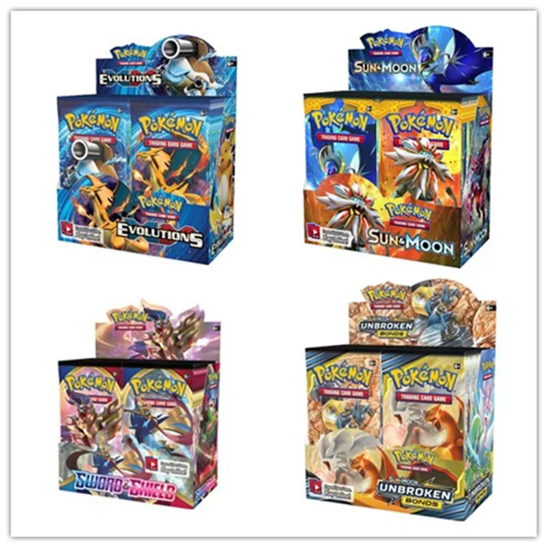 324pcs/box Pokemon cards TCG: Sun & Moon Evolutions Hidden Fates Sword Shield Booster Box PokΓ©mon Collection Card Kid card toy