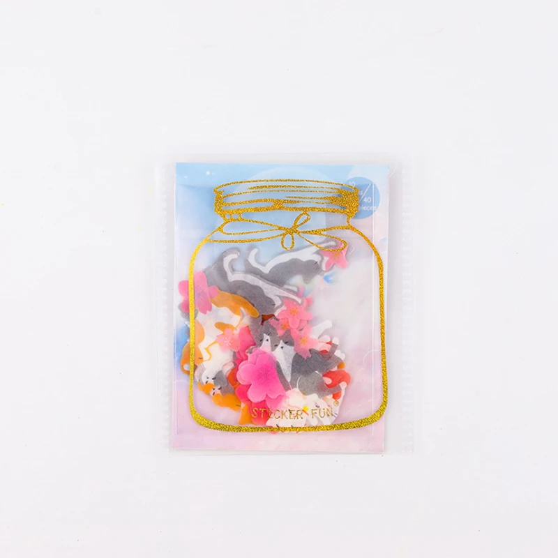 40 шт/партия японский девушка сердце горячий стикер бумага Васи стикер украшения наклейки для скрапбукинга DIY стикер escolar - Цвет: Cherry blossom cat