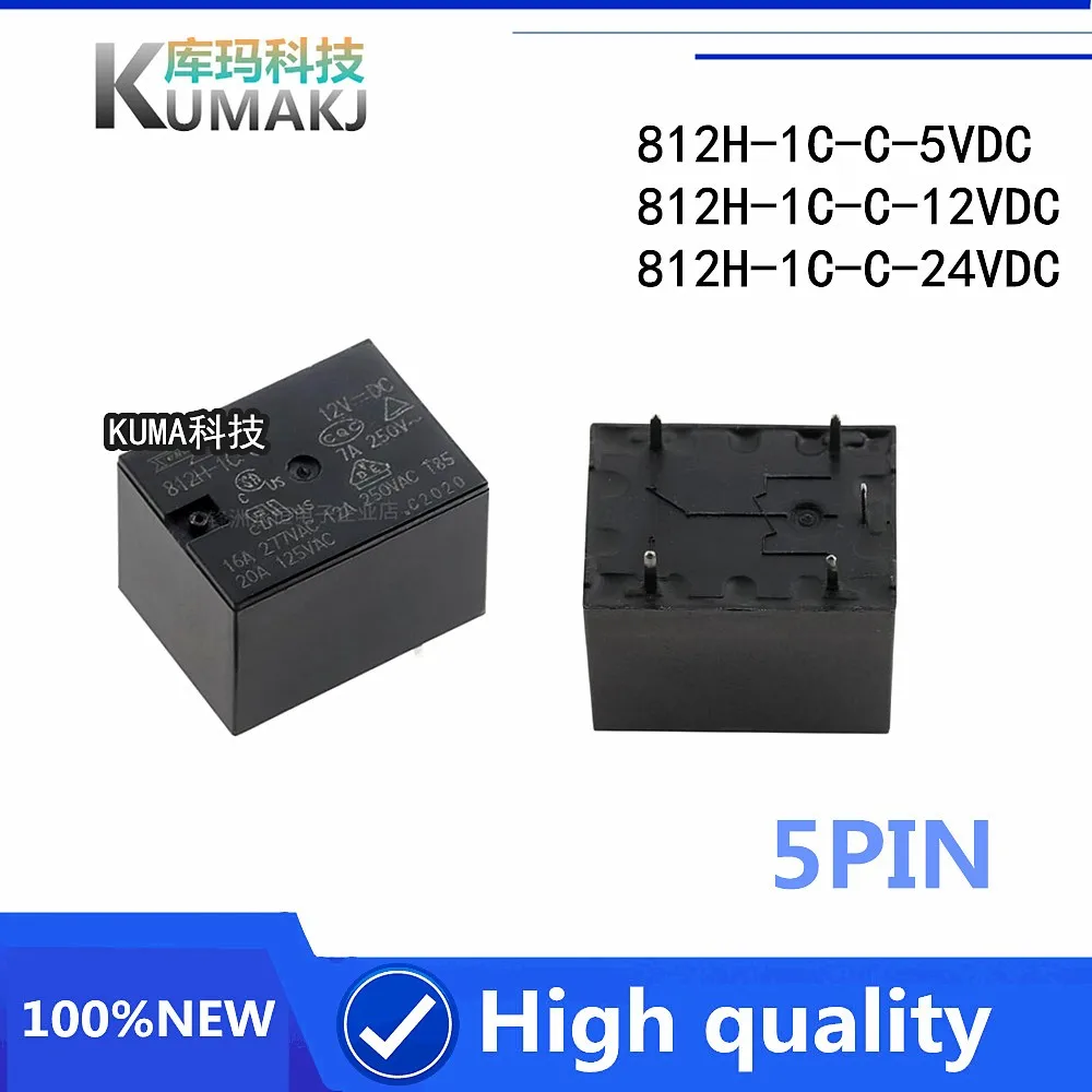 2 шт./лот 100% новое реле 812H-1C-C-5VDC 812H-1C-C-12VDC 812H-1C-C-24VDC 812H 1C C 12V 812H-1C-C DC24V 12A 5V 24V 5PIN |