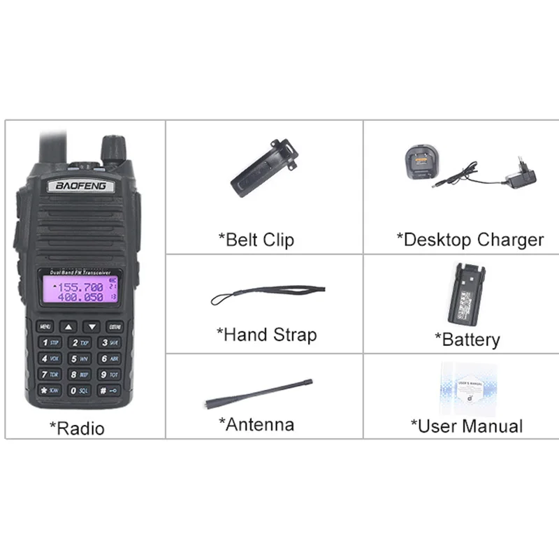 Портативная рация BaoFeng 5 Вт 8 U/V гарнитура Baofeng UV 82 портативная 10 км радиостанция UV82
