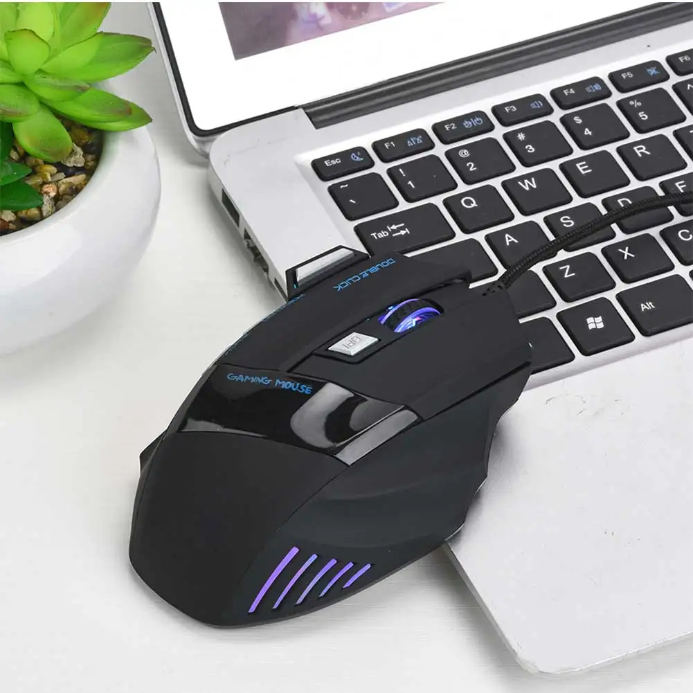 Эргономичная Проводная игровая мышь 7 кнопок 2400 dpi светодиодный оптический USB компьютерная мышь геймер бесшумный светодиодный подсветка эргономичная мышь геймер