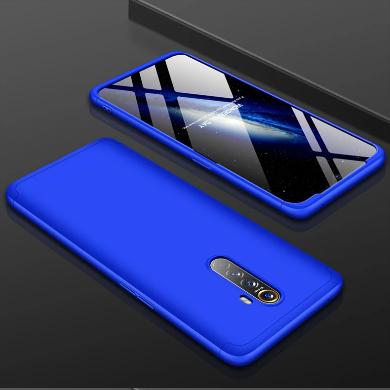 OPPO Рено Ace чехол для телефона Realme X2 Pro 3-в-1 Матовый PC жесткий защитный чехол-накладка на заднюю панель для OPPO Realme X2 Pro бронированный противоударный чехол s - Цвет: Синий