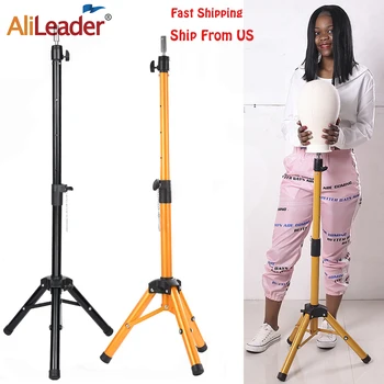 

Alileader Cheap Adjustable Wig Tripod Wig Stand Holder Mannequin Head Tripod Hairdressing Training Head Holder Wig Making Kit
