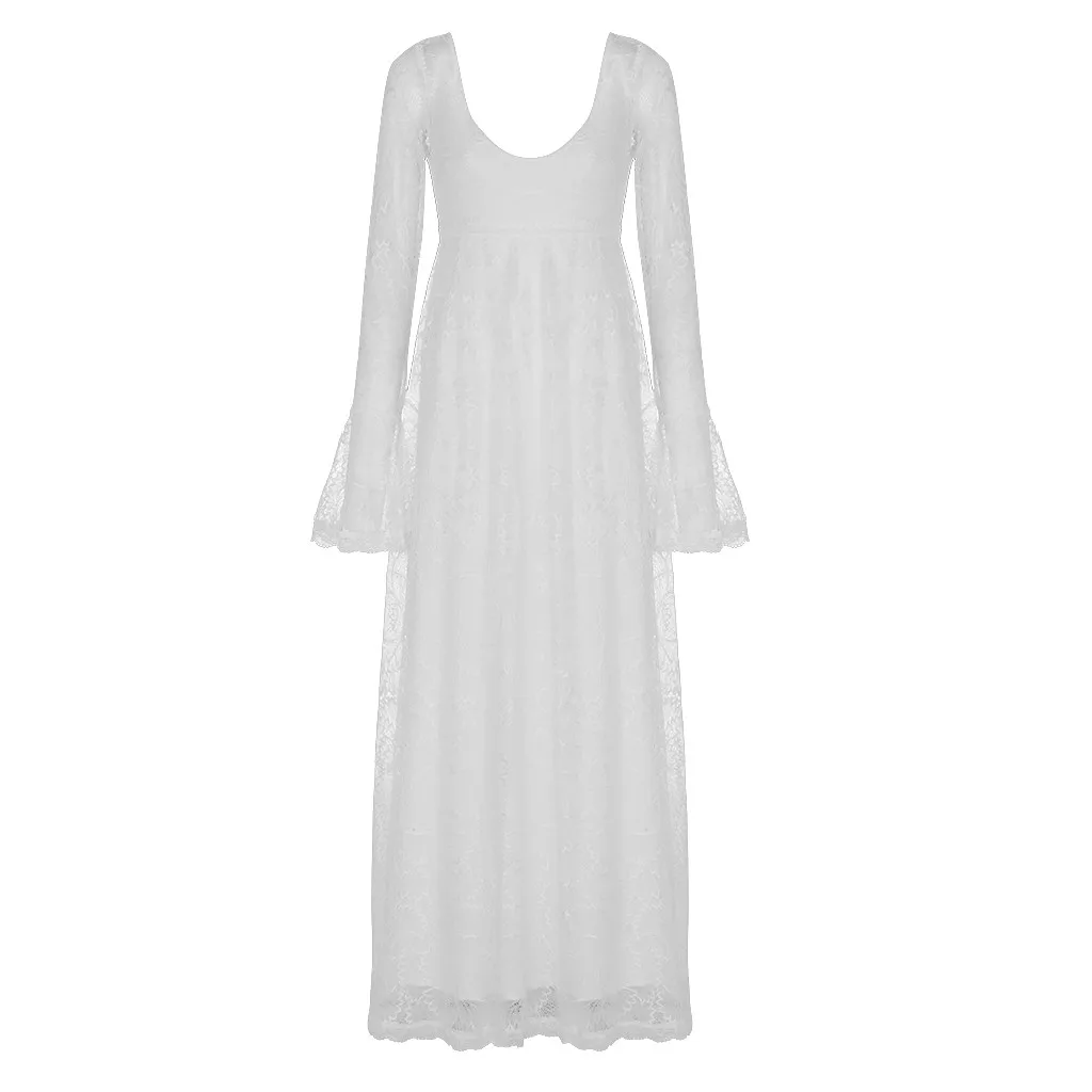 Женское винтажное длинное платье элегантное кружевное вечернее с v образным