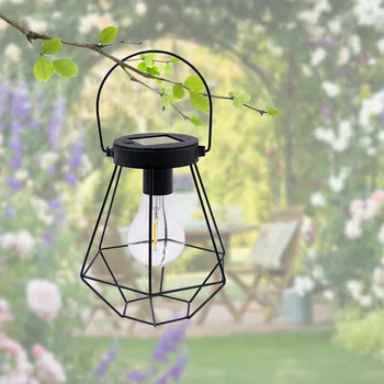 

Metal Patio Outdoor Hanging Light Pathway Solar Powered LED Waterproof Decor Landscape Retro Lawn Garden Festival Lantern Art
