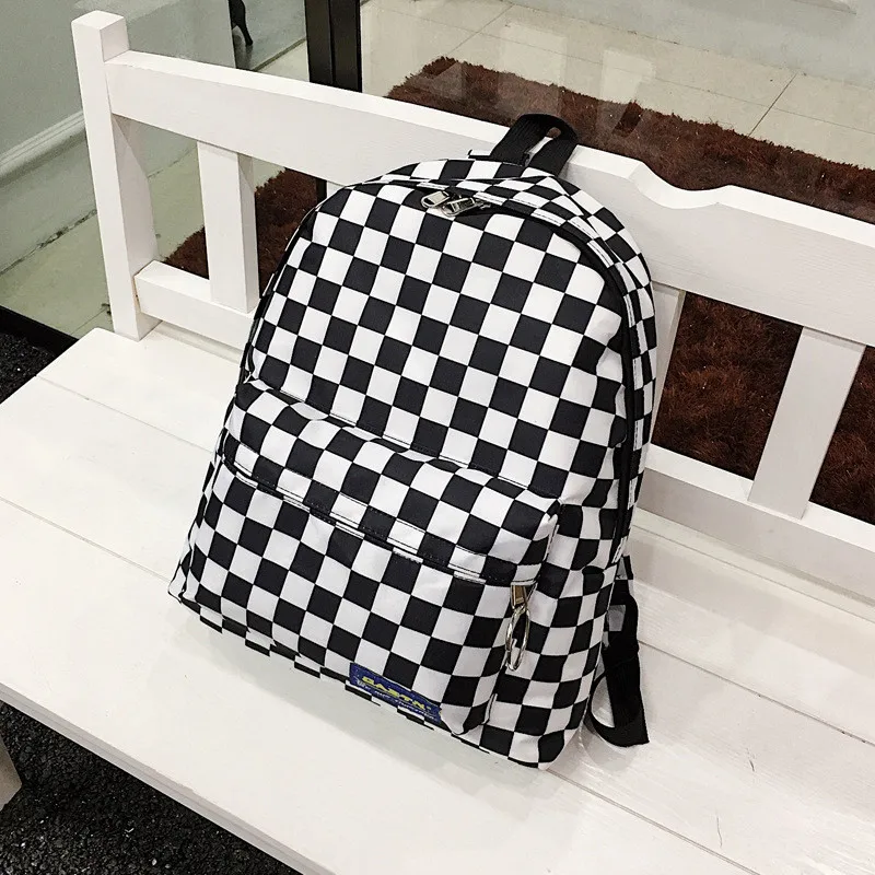 Beibaobao 3/комплект Горячие черно-белые проверенные Наплечные сумки нейлоновый рюкзак для путешествий для женщин студенческий школьный