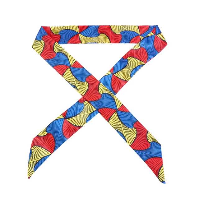 New African Pattern Print Headband for Women Twist Style Black Girl Head Wraps Elastic Hair Accessories Turban Headscarf 223B Red yellow blue