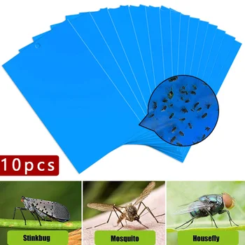 

10Pcs Sticky Fly Trap Paper Blue Traps Fruit Flies Insect Glue Catcher For Prevention And Control Of Suspension Of 40 ~ 60 Per A