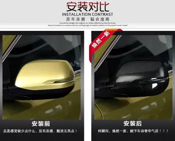 

2 Pcs Carbon Fiber ABS Chrome Door Side Mirror Trim Cover For Honda CRV 2017 Rearview Outer Mirror Cover Molding Car Styling