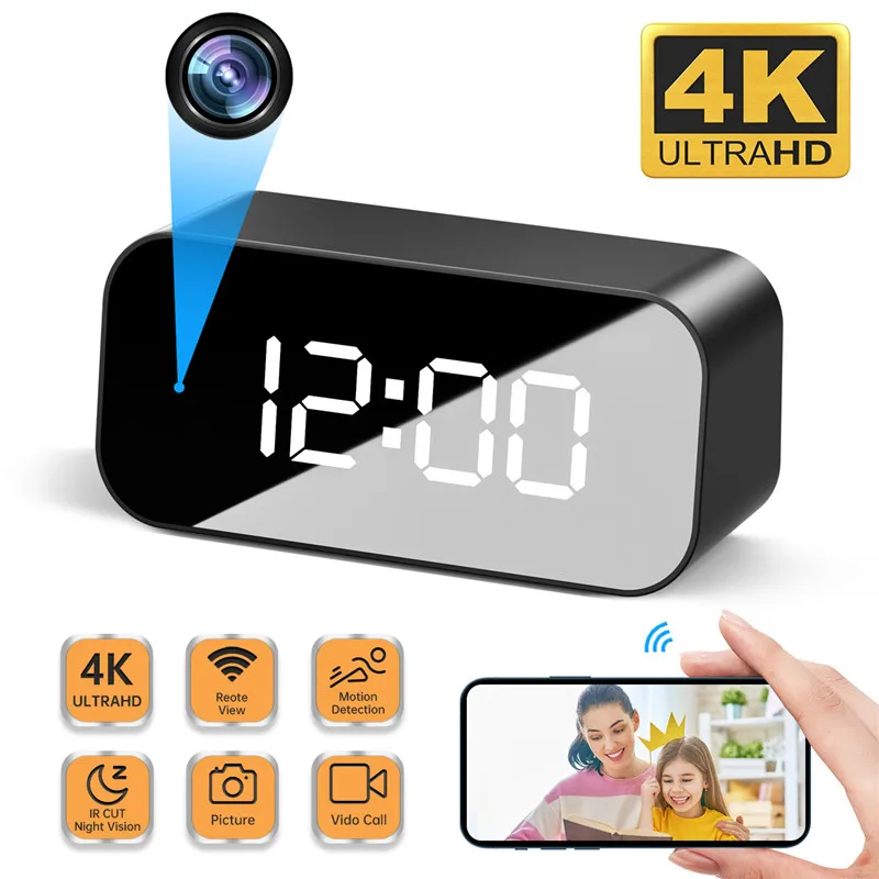 4K HD часы с поддержкой WIFI и камерой 166 градусов камера микро-камера ИК Ночное