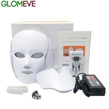 2 типа, 7 цветов, электрическая светодиодная маска для лица, маска для лица, машинный светильник, терапия, маска от акне, маска для красоты шеи, светодиодная маска для фотонной терапии