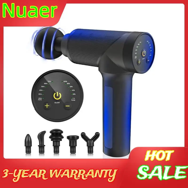 

Massage Gun Deep Tissue, Nuaer Massager Handheld Massage Gun, 30 Speeds Percussion Muscle Massager with 6 Massage Head, LCD Tou
