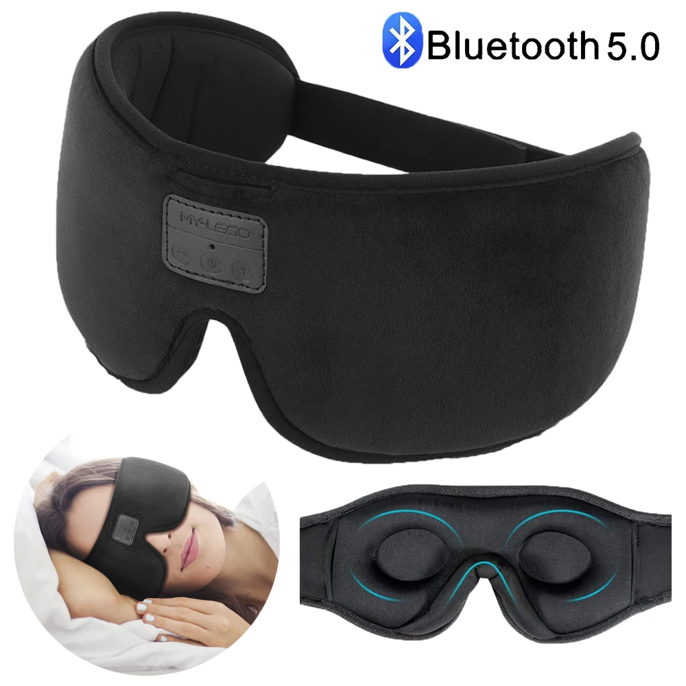 Наушники для сна Eyemask Bluetooth 3D маска 2 в 1 100% затемняющие регулируемые наглазники с