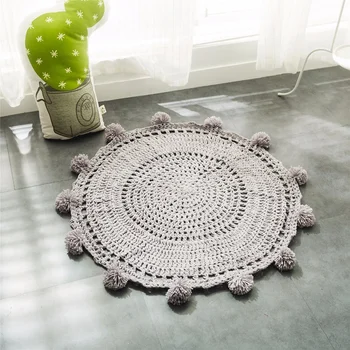 

Knitting Mat Children's Carpet Knit Pad Round Carpet Wave Window Mat Bedroom Decoration Children's Game Bedroom Carpet