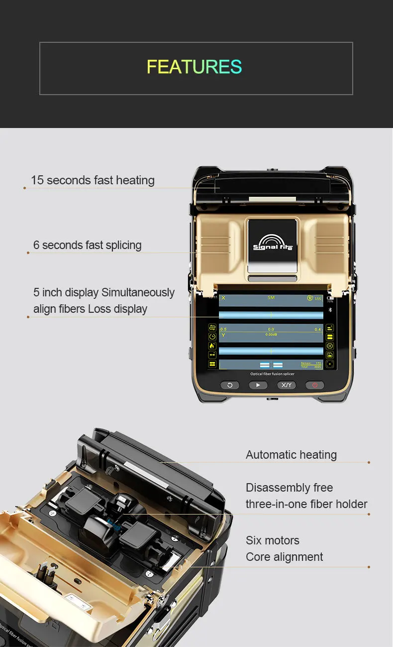 Высокое качество Signalfire AI-8C сигнальный огонь автоматический оптоволоконный сварочный аппарат Интеллектуальный FTTH fusionadora fibra оптика