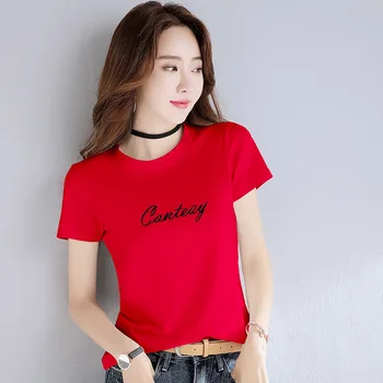 

Fashion Logo Printing T Shirts Women's Short Sleeve Fashion 100% cotton Female multi T-Shirts