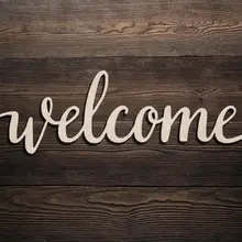 Welcome Custom Word Personalized Wood Sign Wooden Name Rustic Word Room Decoration Nursery Wall hanging Personalized name Sign