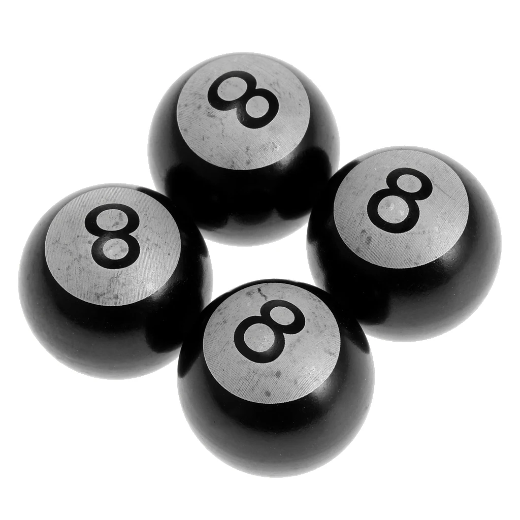 BLACK 4PCS CAR WHEEL TIRE AIR VALVE STEMS CAPS 8 BALL FOR CAR BICYCLE