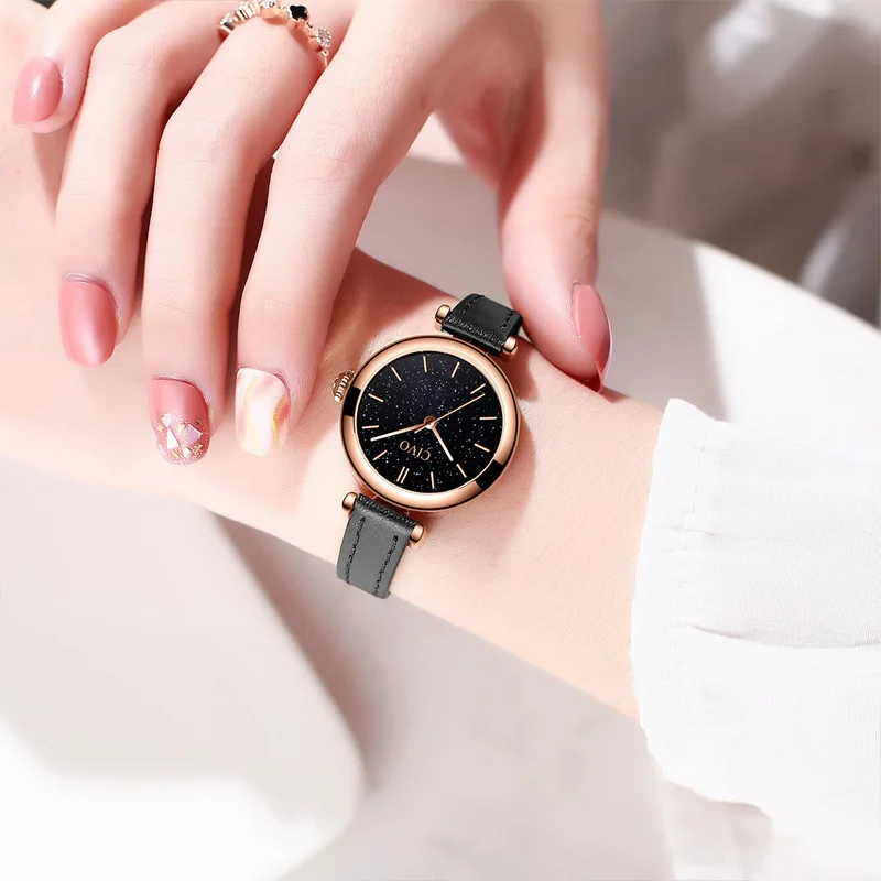 Cena Kobiety zegarki Relogio Feminino CIVO nowy zegarek dla pań luksusowe prezenty dla kobiet wodoodporna czarny zegarek kwarcowy zegar 8104