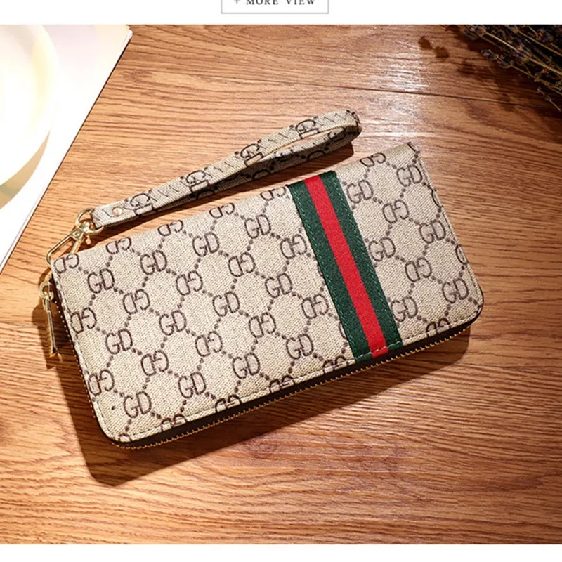 Dark Brown Stripes Luxury Zipper Женщины Кошелек Длинный Клатч Большой Емкости Кошелек Женский Портмоне Держатель Карты Лоскутное Мобильный Телефон Карман woman бумажник женский кошелек женский кошельки женские tarjetero кошелек жен - Цвет: Dark Brown Stripes