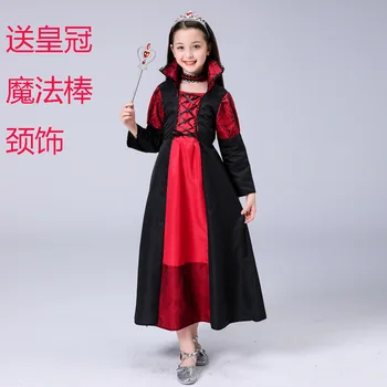 

Halloween Children Bad Queen Clothing Snow Princess Costume Girls Witch Drama Vicious Queen Performance