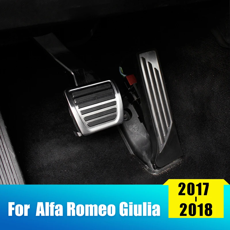 

Stainless Steel Car Accelerator Pedal Brake Pedal Footrest Pedal Cover Interior Refit For Alfa Romeo Giulia Stelvio 2017 2018