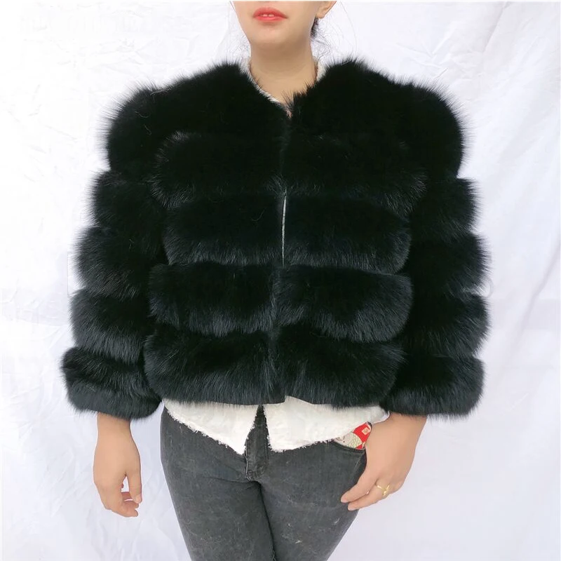 2021 Cappotto Invernale Da Donna Corto In Vera Pelliccia Di Volpe Cappotto Caldo Moda Giacca Da Donna Naturale Cappotto In Pelliccia Di Volpe Cappotto
