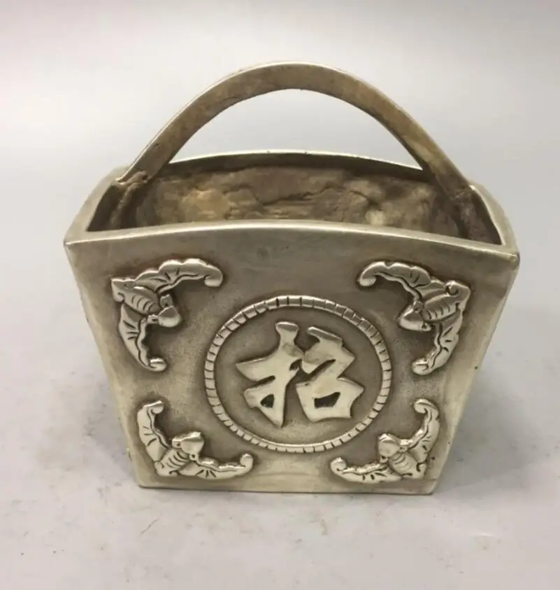 

China White copper treasure bowl wealth crafts statue
