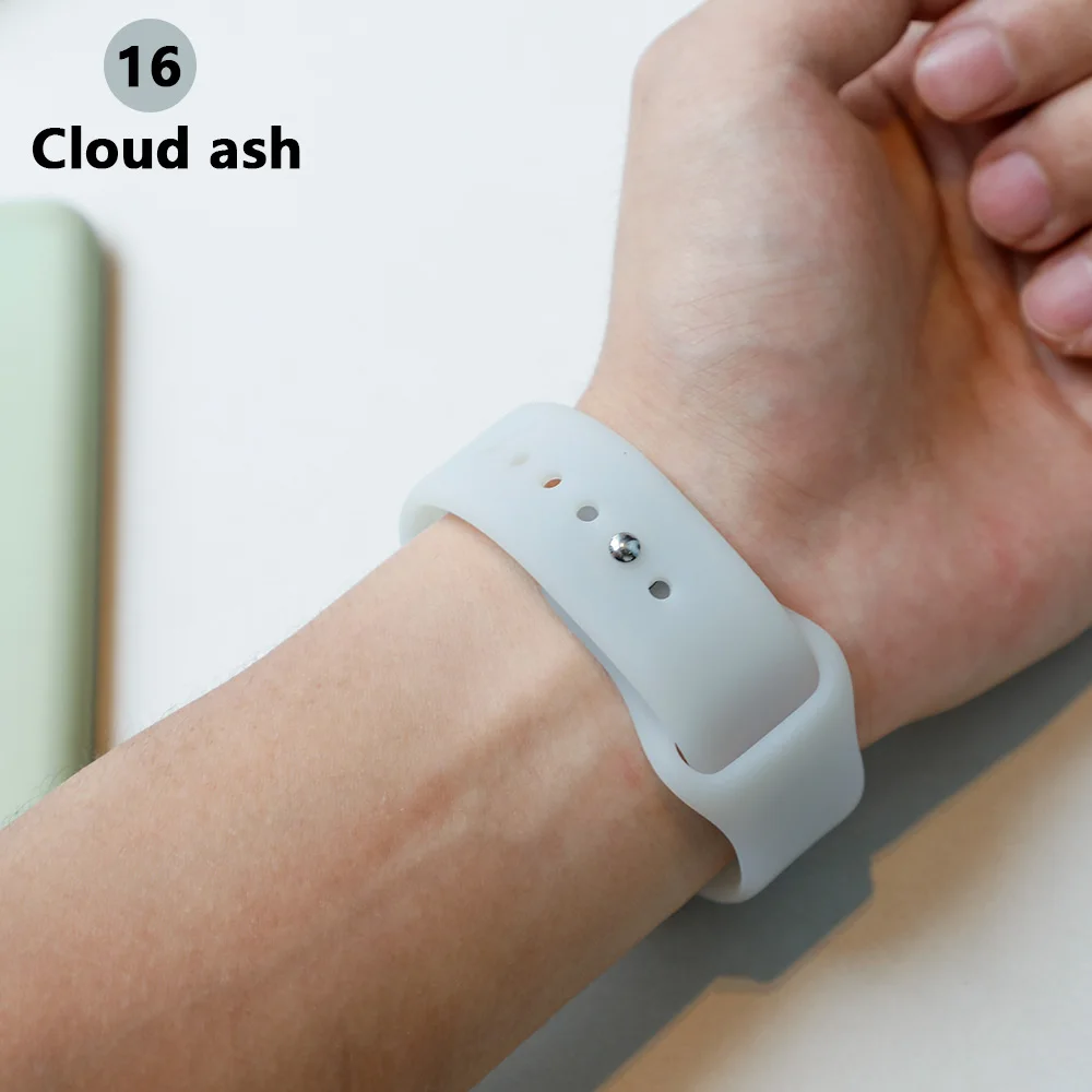Силиконовый ремешок для apple watch band 38 мм 42 мм iWatch 4 полосы 44 мм 40 мм силиконовый спортивный Браслет ремешок для часов apple watch 5 4 3 2 38 - Цвет ремешка: Cloud ash 16