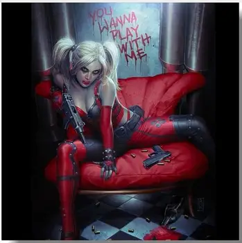 

Suicide Squad Harley Quinn Superheroes Art Wall Decor Silk Print Poster