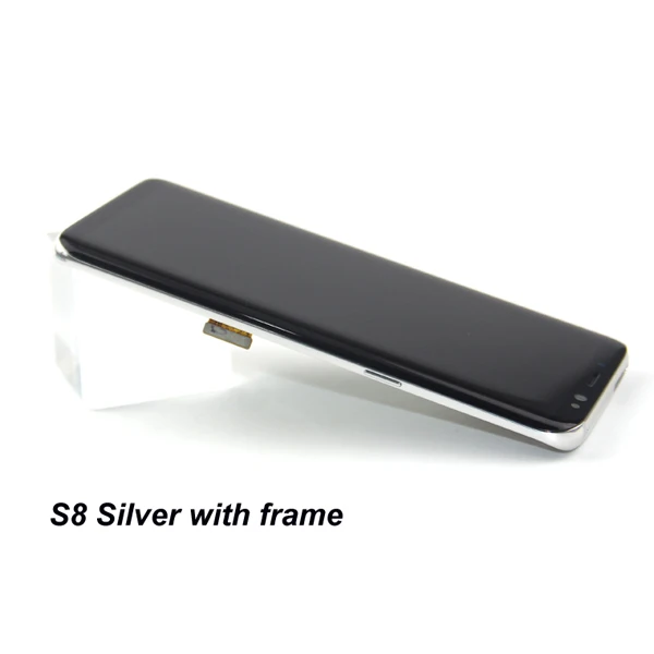 S8 Silver with frame Для samsung S8 lcd Замена для samsung Galaxy S8 Plus lcd G955 S8 G950 G950F Дисплей lcd сенсорный экран дигитайзер+ рамка - Цвет: S8 Silver with frame