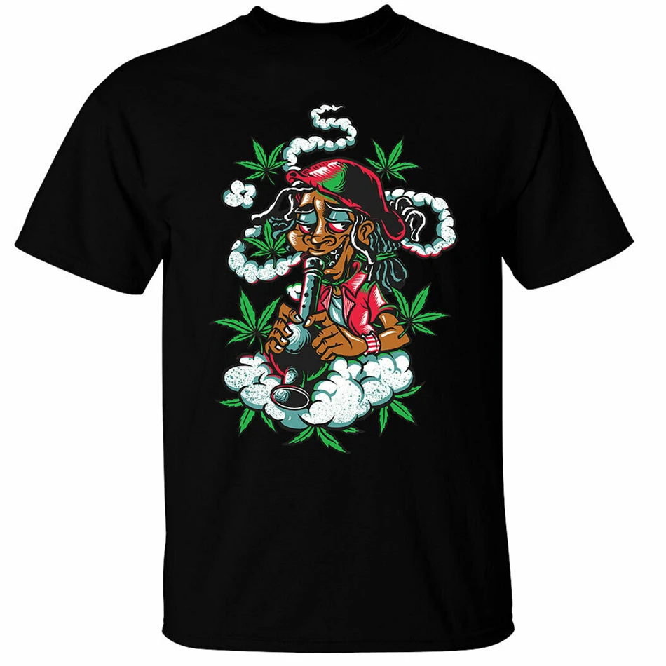 Jamaican Мужская футболка Rasta Weed High Smoke Bong подарок новые тренды | одежда