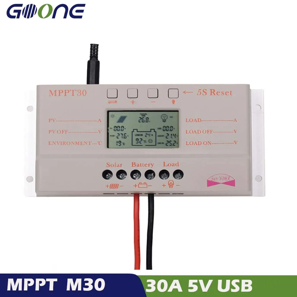 Контроллер заряда солнечных батарей MPPT 30 А M30 12 В 24 5 В|Солнечные контроллеры| |