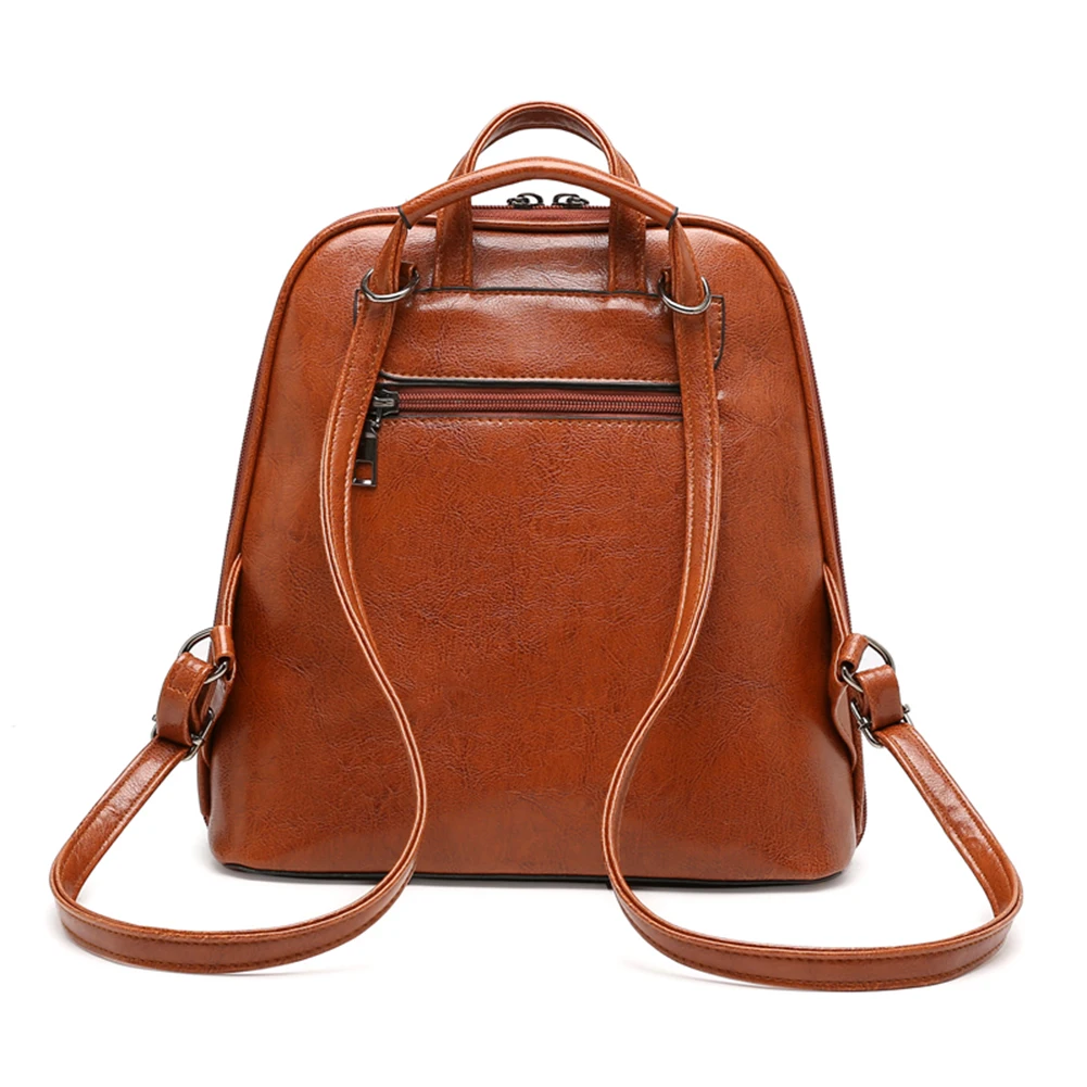 Винтажный женский брендовый кожаный рюкзак с масляной воском, Женская Повседневная сумка для путешествий, школьная сумка большой емкости для девочек, сумки на плечо для отдыха