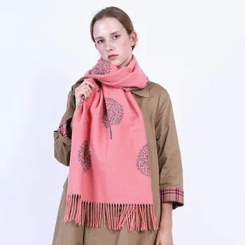 

Winter 2019Korean Version of New Jacquard Scarf with Cashmere-like Rich Tree,Multifunctional double-sided shawl scarf for women