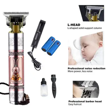 

Electric Hair Clipper Kit Professional T Shape Hair Trimmer With Brush Charger And Others Hairdressing Set