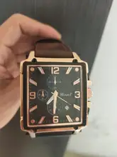 Reloj deportivo para hombre, cronógrafo de cuarzo, con Esfera Grande cuadrada de cuero, marca superior de lujo, a la moda, resistente al agua, nuevo, 2021