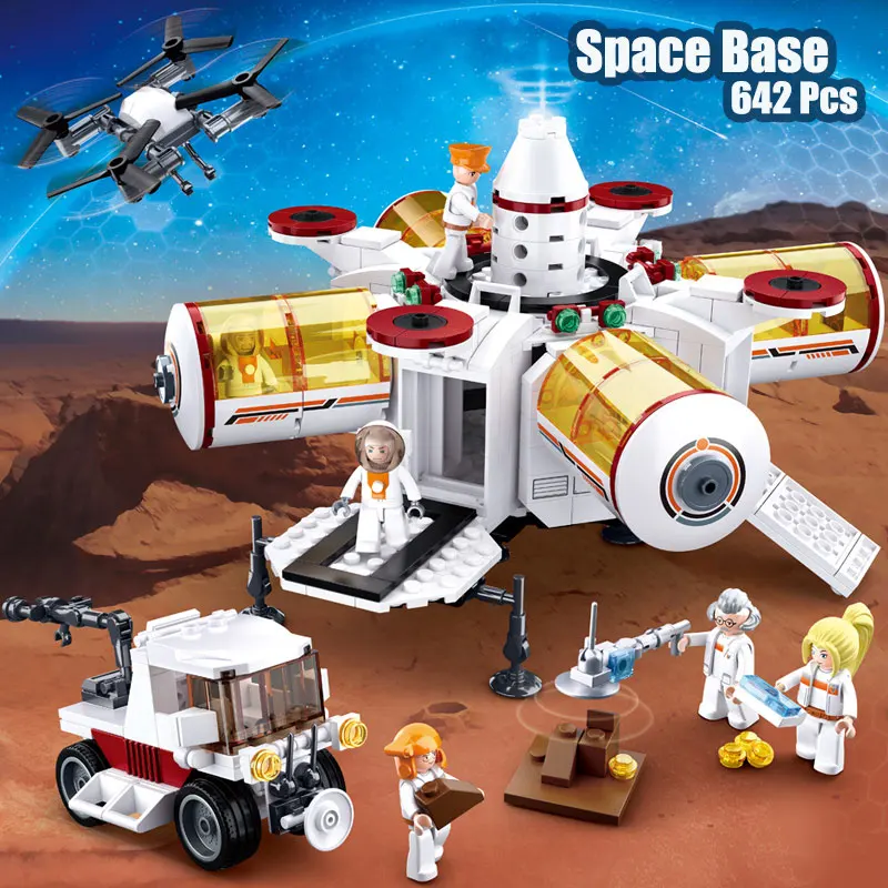 The Sluban Space Station Educational Buidling Blocks Kits Legoinglys Rocket DIY Model Toys As Great Christmas Gifts For Kids