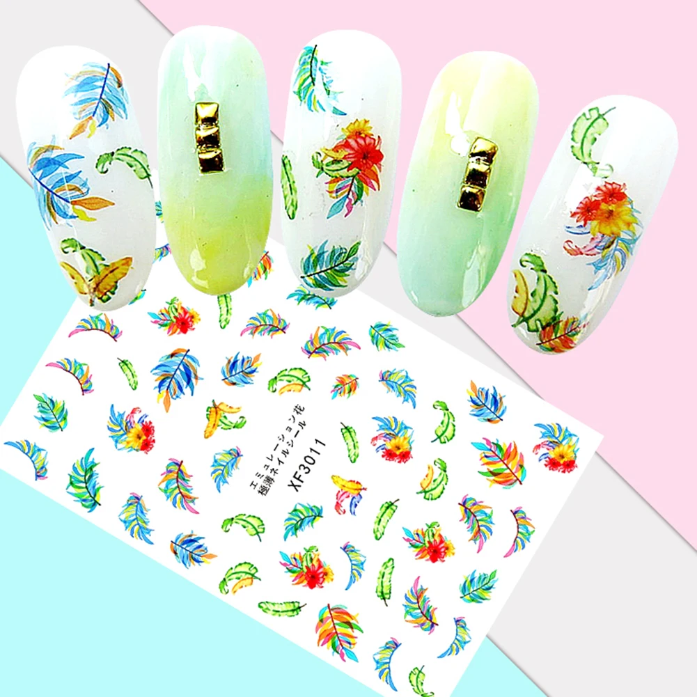 

Full Tips Designed Nail Sticker Simulation Flower Beauty Multi Flower Pattern Nail Watermark Stickers Nail Art Full Sticker
