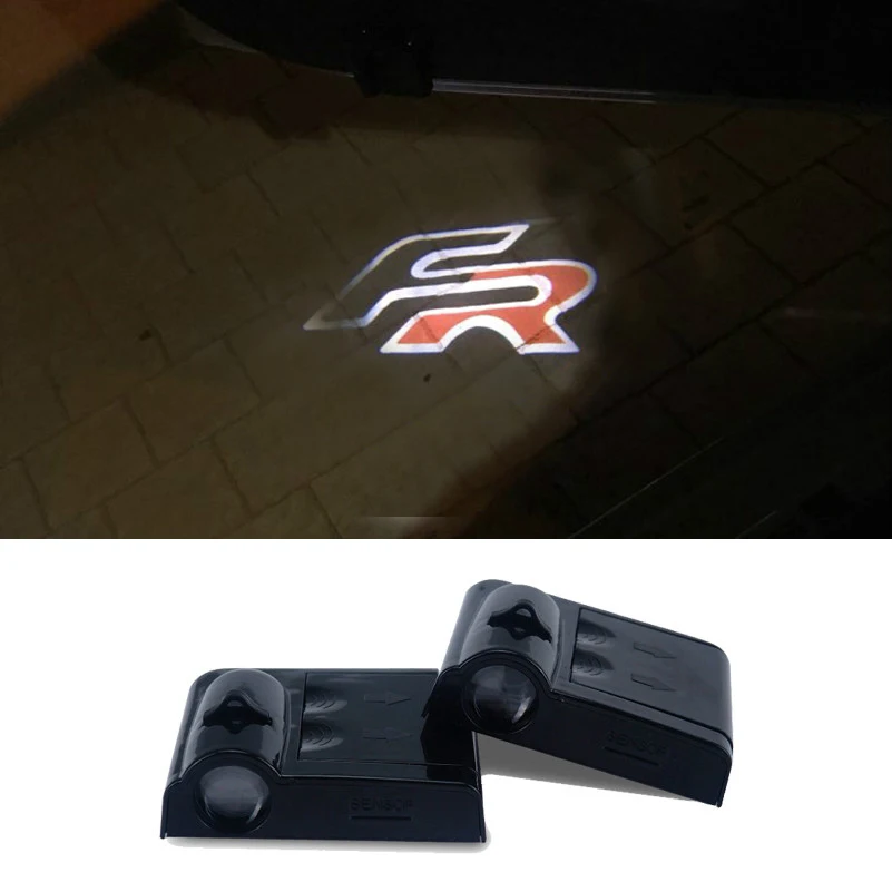 

2Pcs Wireless Car LED Logo Door light Ghost Shadow Welcome Lamp for Seat Ateca Leon 1 MK3 Ibiza 6J 6L Arona Altea FR Logo Lights