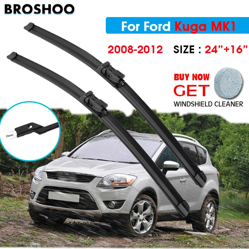 

Car Wiper Blade For Ford Kuga MK1 24"+16" 2008-2012 Auto Windscreen Windshield Wiper Blade Window Fit Push Button Arm