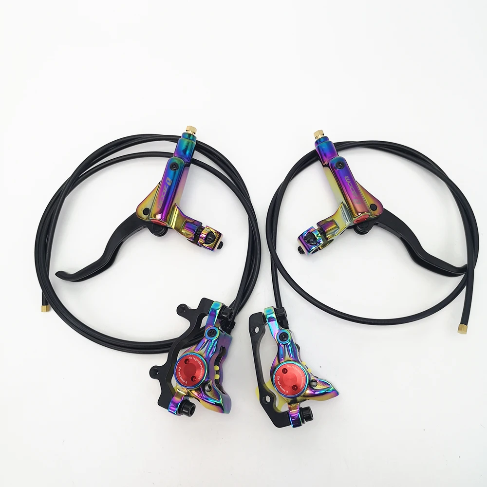 US $63.00 Colorful MTB Bicycle Hydraulic Disc Brake Bike Oil Brake Front Rear Set Clamp Mountain Bike Brake Rainbow Kits 8001400 mm