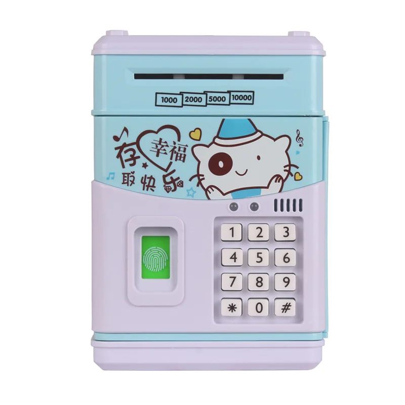 Детская Подарочная Электронная Копилка для хранения отпечатков пальцев, зондирующий пароль, копилка для денег, копилка для монет, коробка для банкоматов, сейф, Прямая