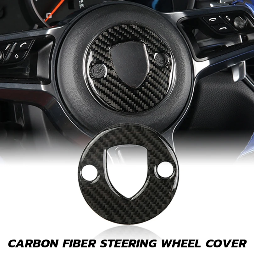 1Pcs Carbon Fiber Steering Wheel Cover Sticker for Porsche Cayenne Macan Panamera 911 718 971 970 | Автомобили и мотоциклы