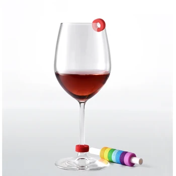 

8 Pcs Circle Joy Wine Glass Identification Ring Red Wine Markers Food Contact Level Wide Range of Cups For Smart Home Use