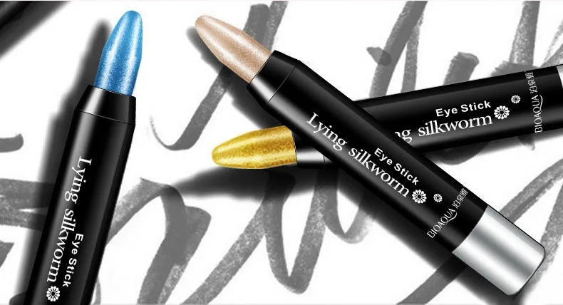 BIOAQUA Professional Makeup Eyeliner Pencil 10 Color Glitter Eye Pencil Long Lasting Waterproof Highlighter Eyeshadow Pen