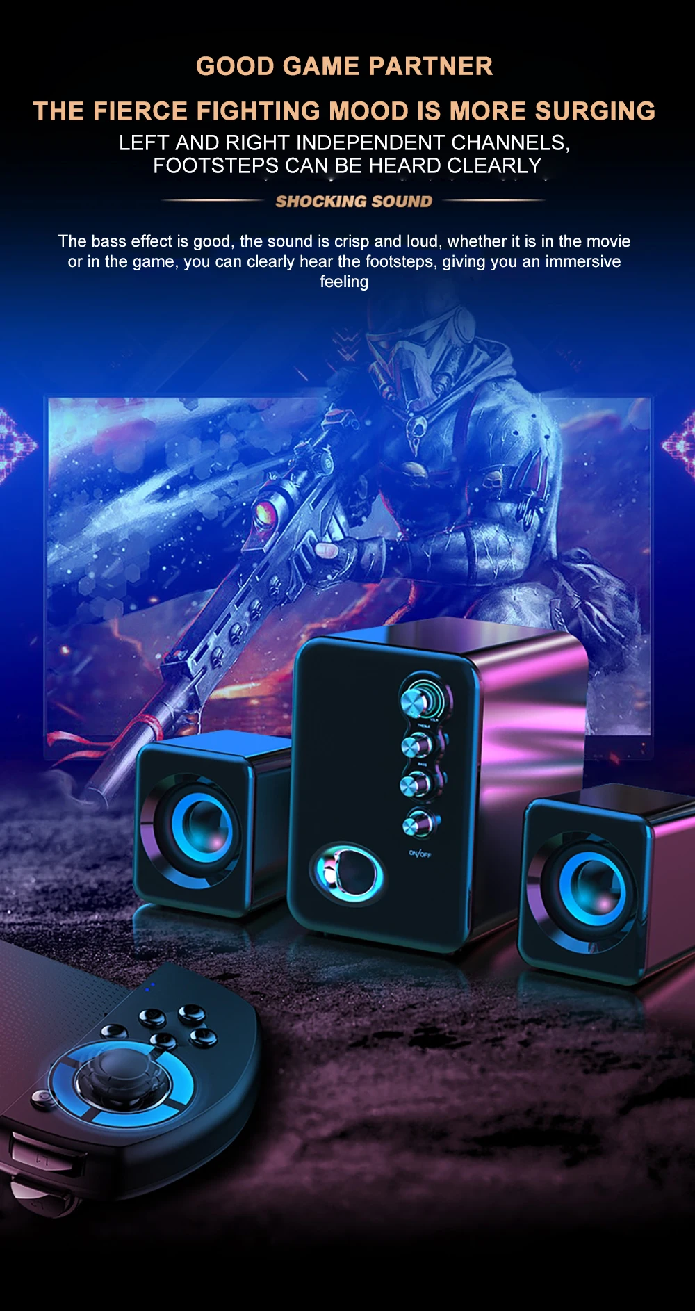 Computer Audio USB 2.1 Multimedia Bluetooth Overweight Subwoofer Desktop Home Speaker Wired Universal Audio