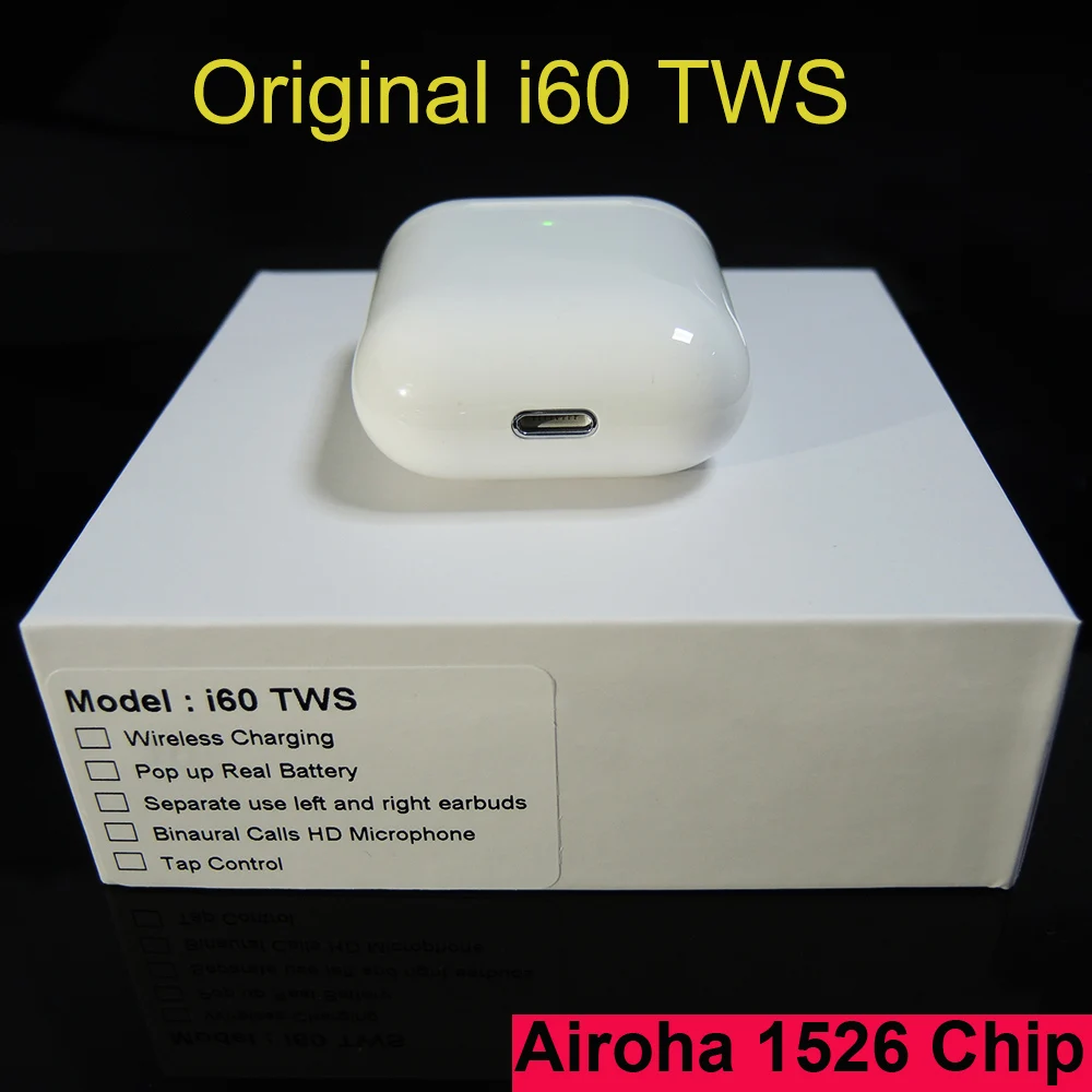 

Original i60 TWS Pop up Window 1:1 Separate use Wireless Earphone Wireless Charging Bluetooth Earphones Earbuds PK i30 i200 TWS